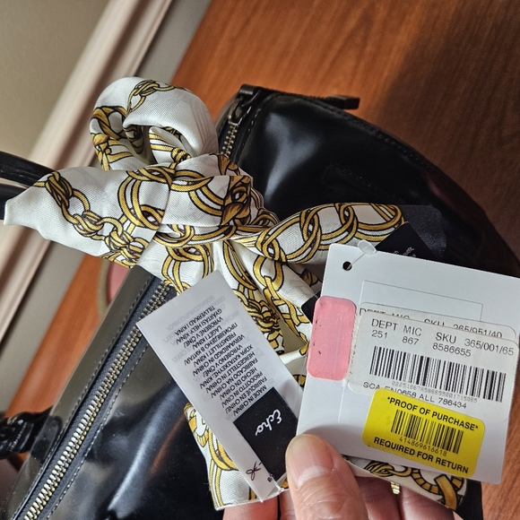 Cromia Black Patent Leather Boston Bag Made in Italy - Picture 7 of 10